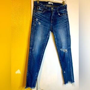 Moussy Dark Blue Ripped Skinny Jeans